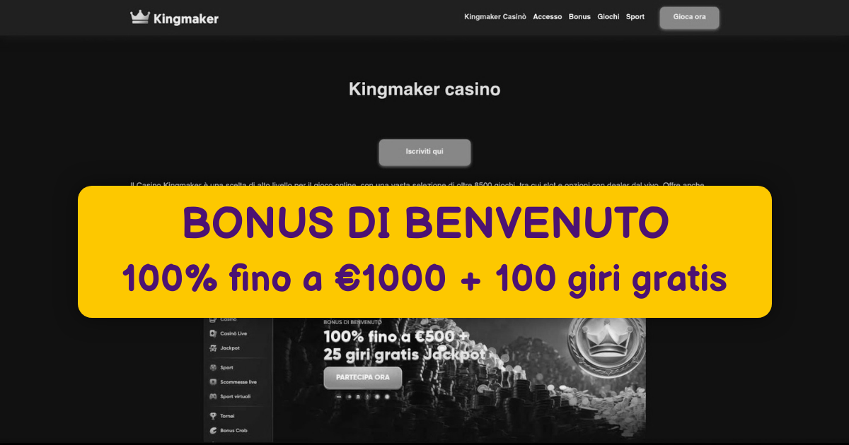 Kingmaker Casino welcome bonus